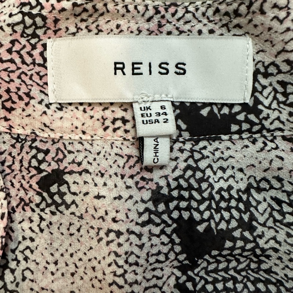 REISS Womens Sz 2 Alice Circle Printed Long Sleeve Shirt Belt Mini Casual‎ Dress - Picture 6 of 16